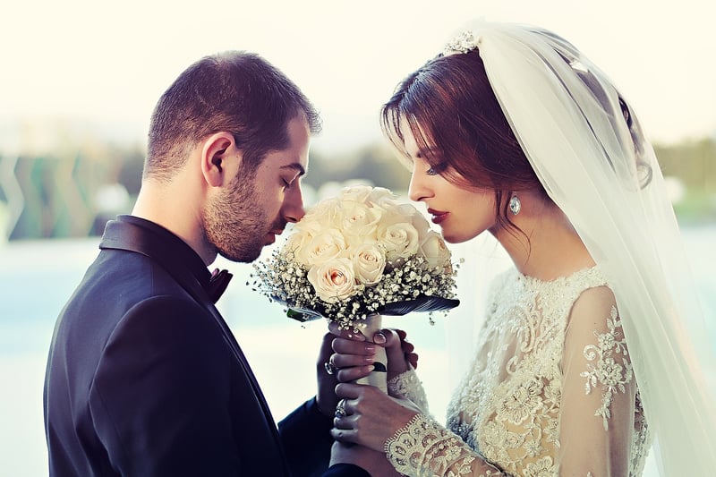 Bride wearing a veil